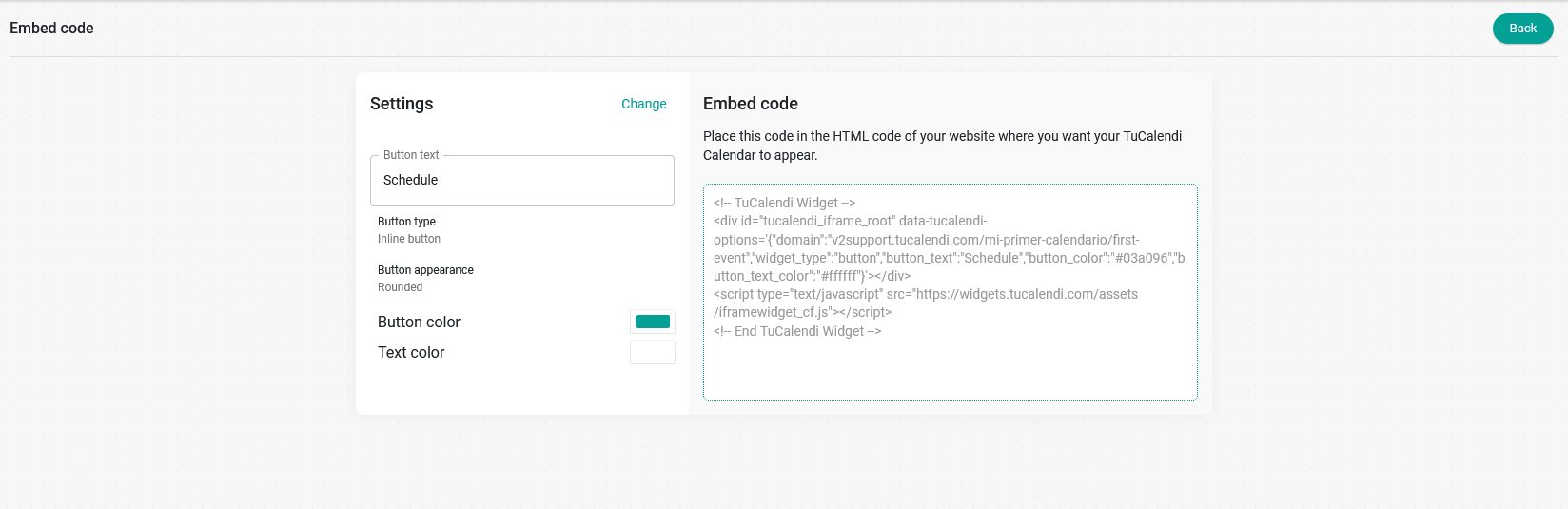 Embed button code