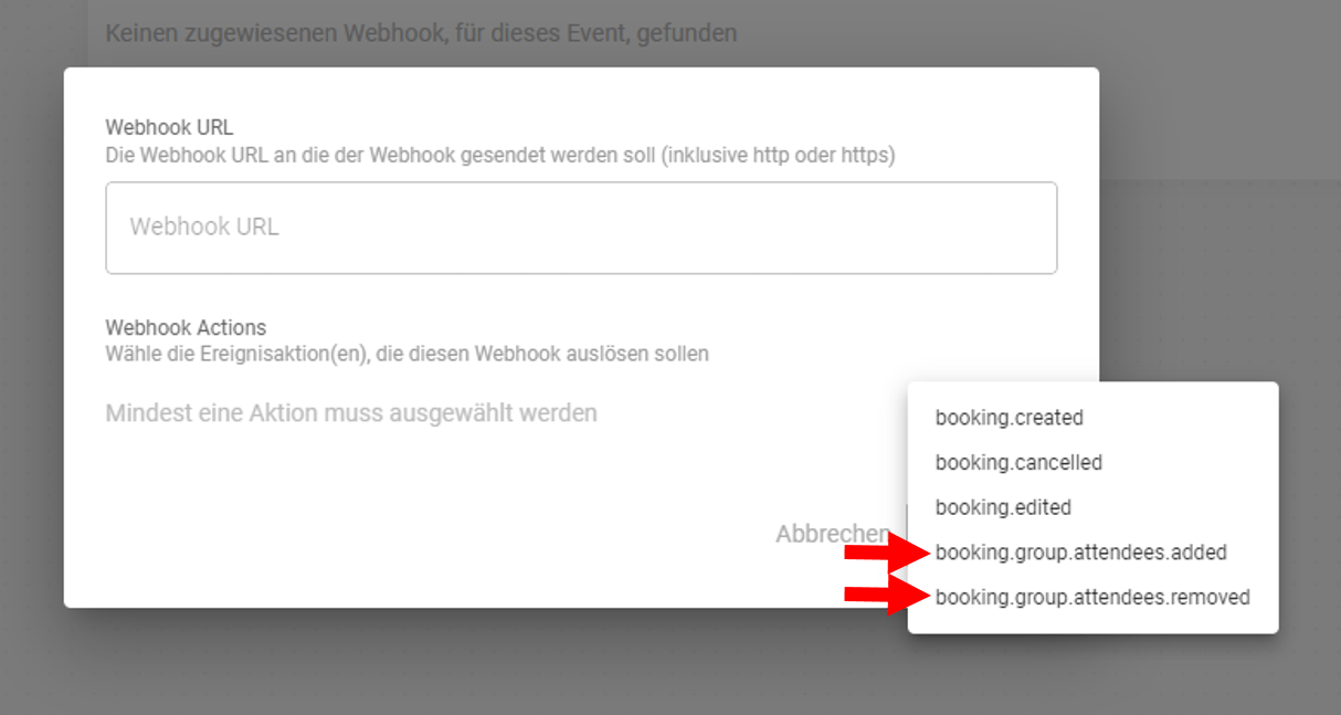 2 neue Auslöseaktionen wurden zu den Webhook-Optionen hinzugefüg