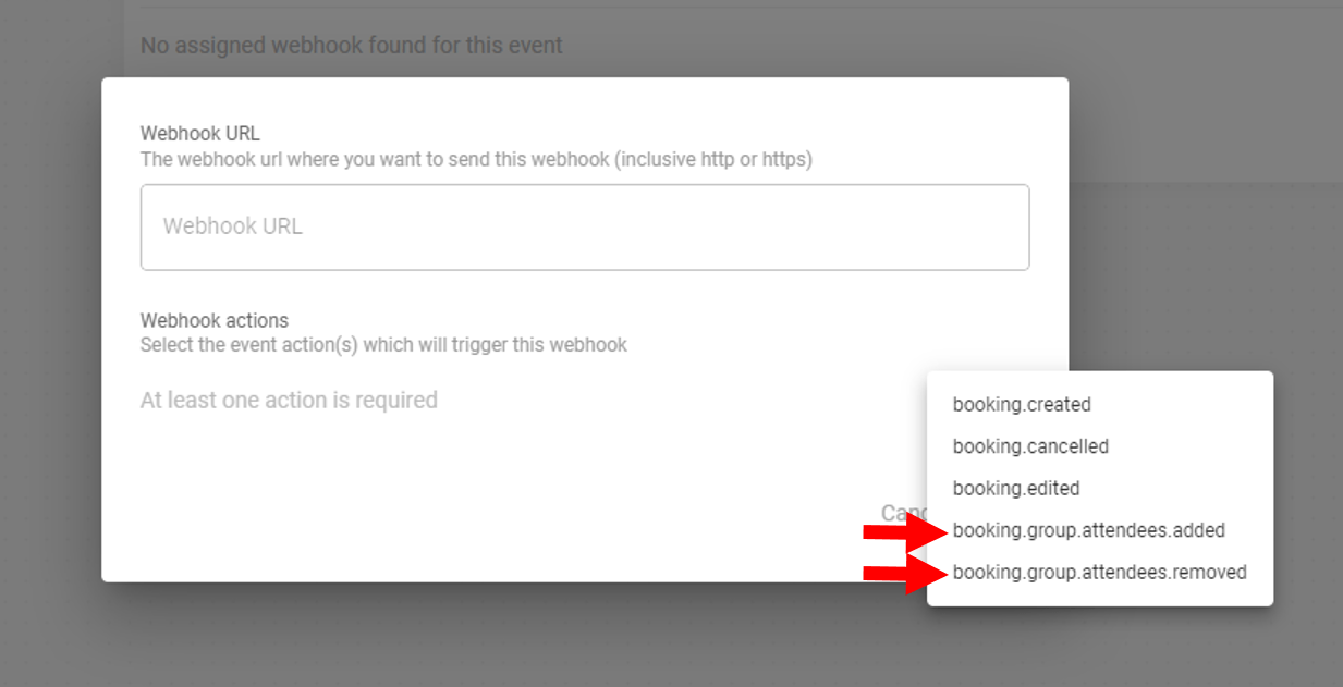 New trigger actions to the webhook