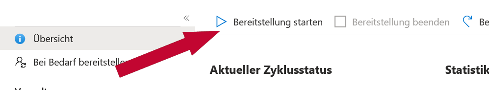 Bereitstellung starten