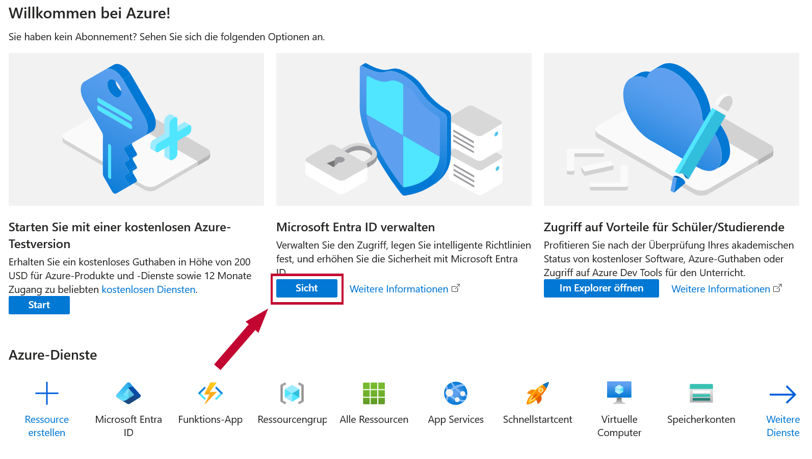Microsoft Entra ID öffnen