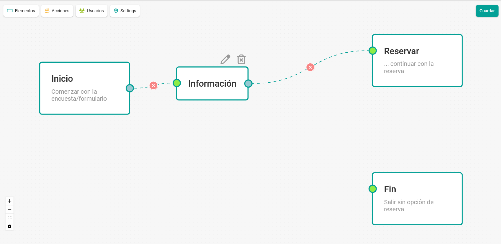 Añadiendo a la encuesta el flujo con campo informativo