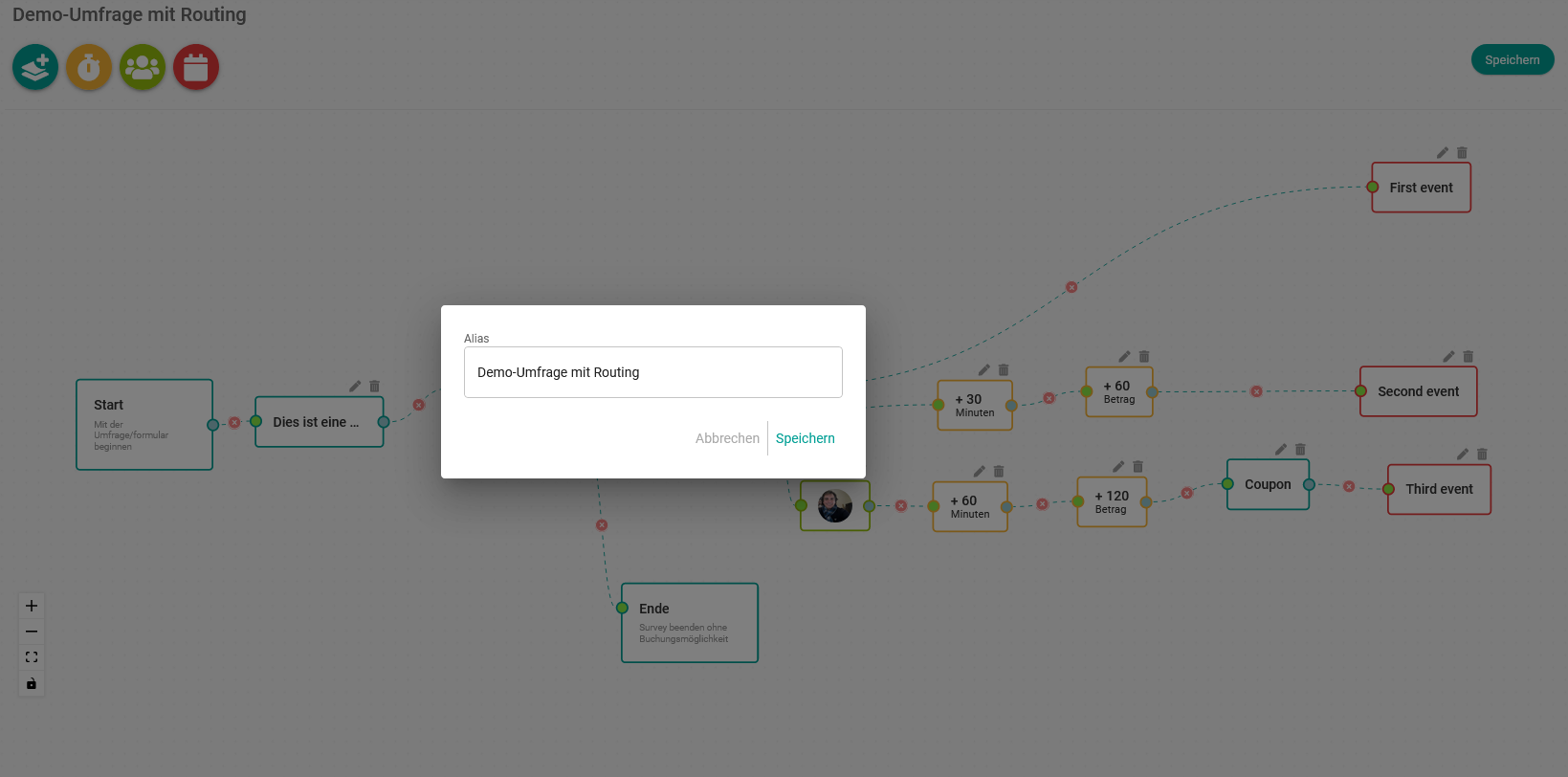 Alias-Übersicht mit Routing.