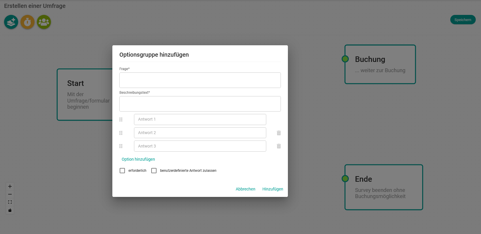 Erstellen von Umfrage-Schaltflächenoptionen