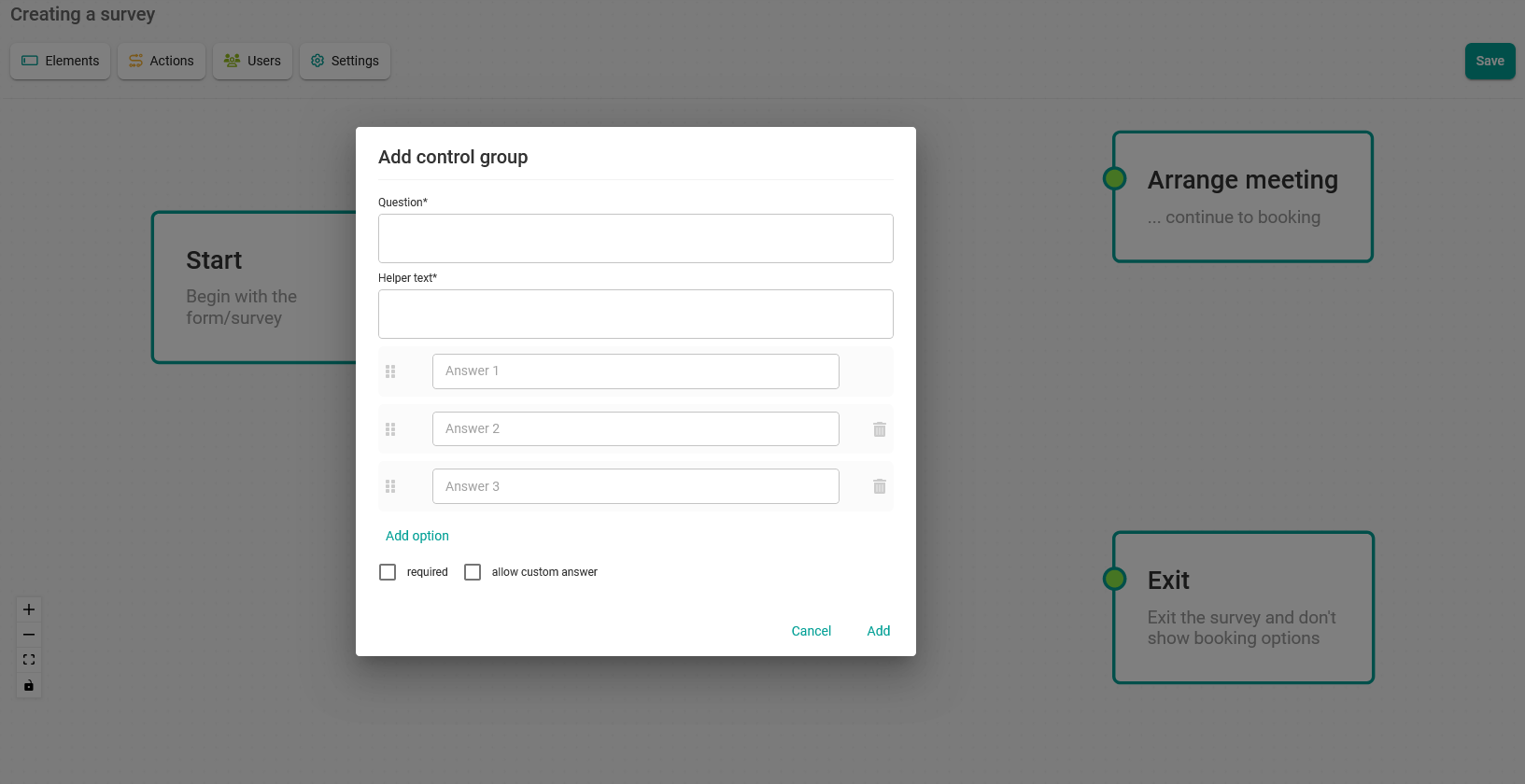 Creating a survey