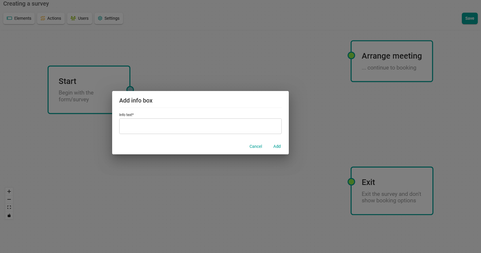 Creating a survey add info box