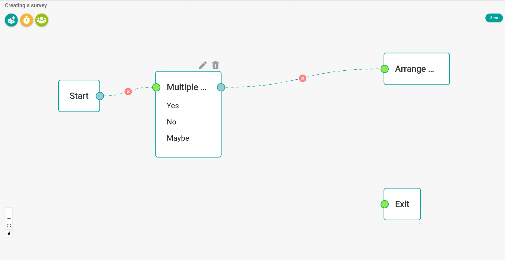 Add a multiple choice field in a survey