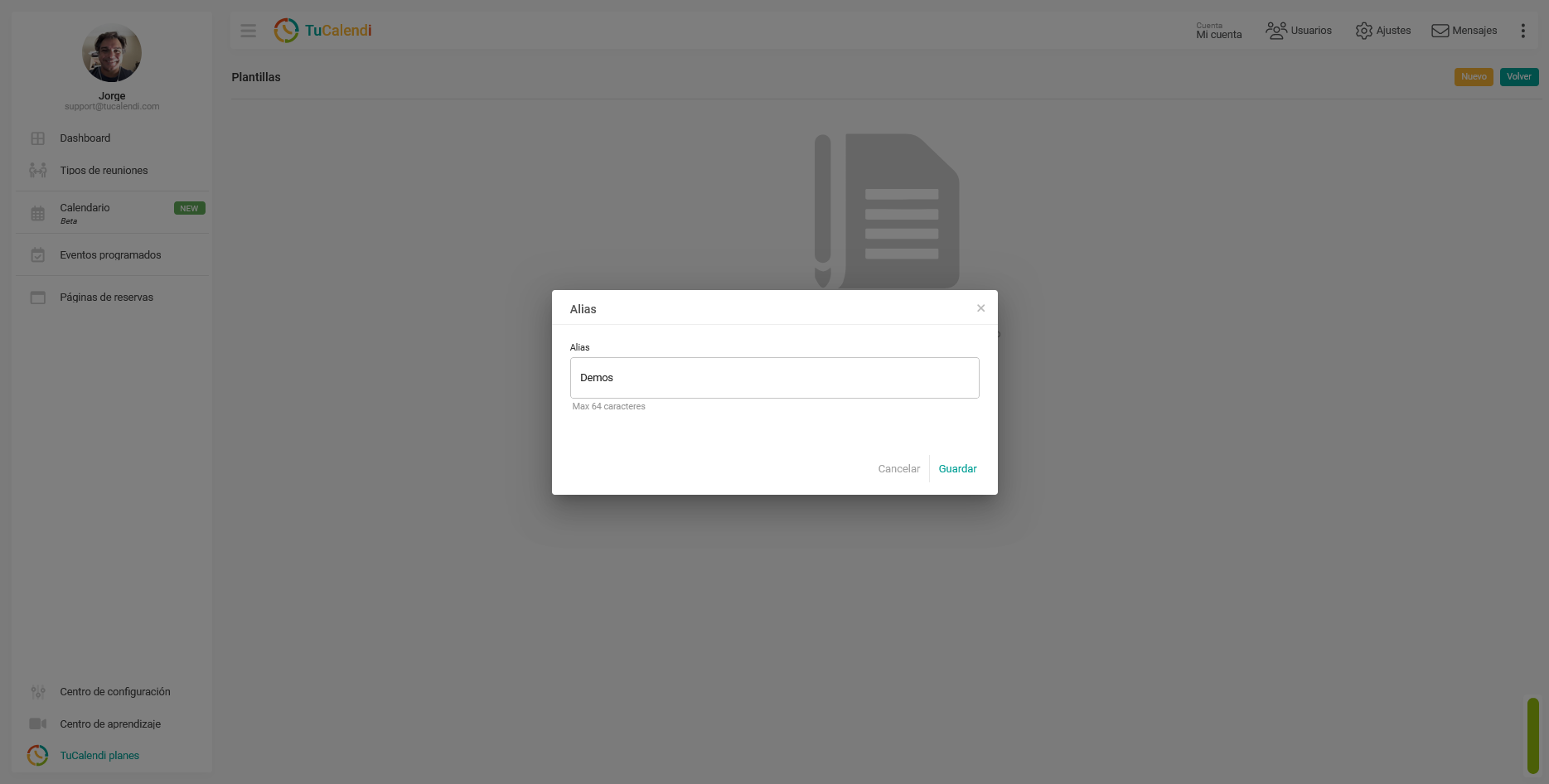 Alias nueva plantilla de apariencia del widget