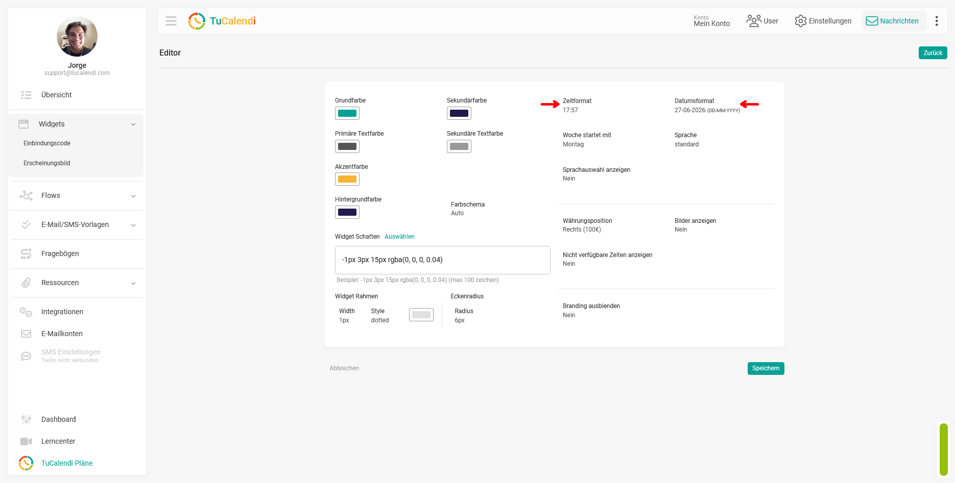Widget-Design: Datums- und Zeitformat anpassen