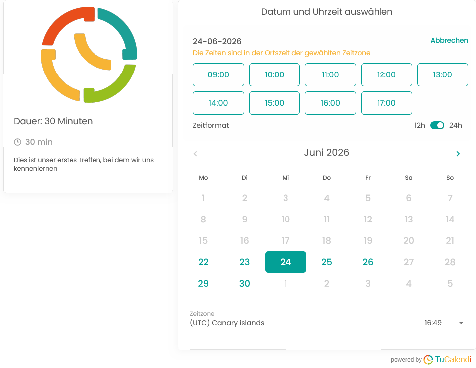 Widget mit benutzerdefinierten Farben von TuCalendi