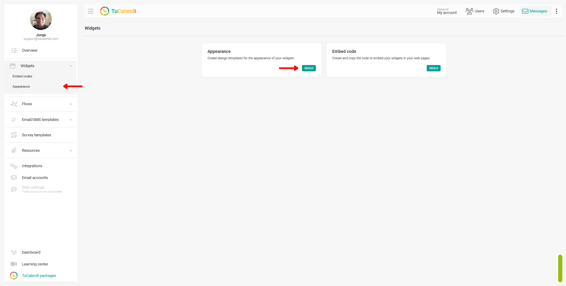 New TuCalendi widget appearance