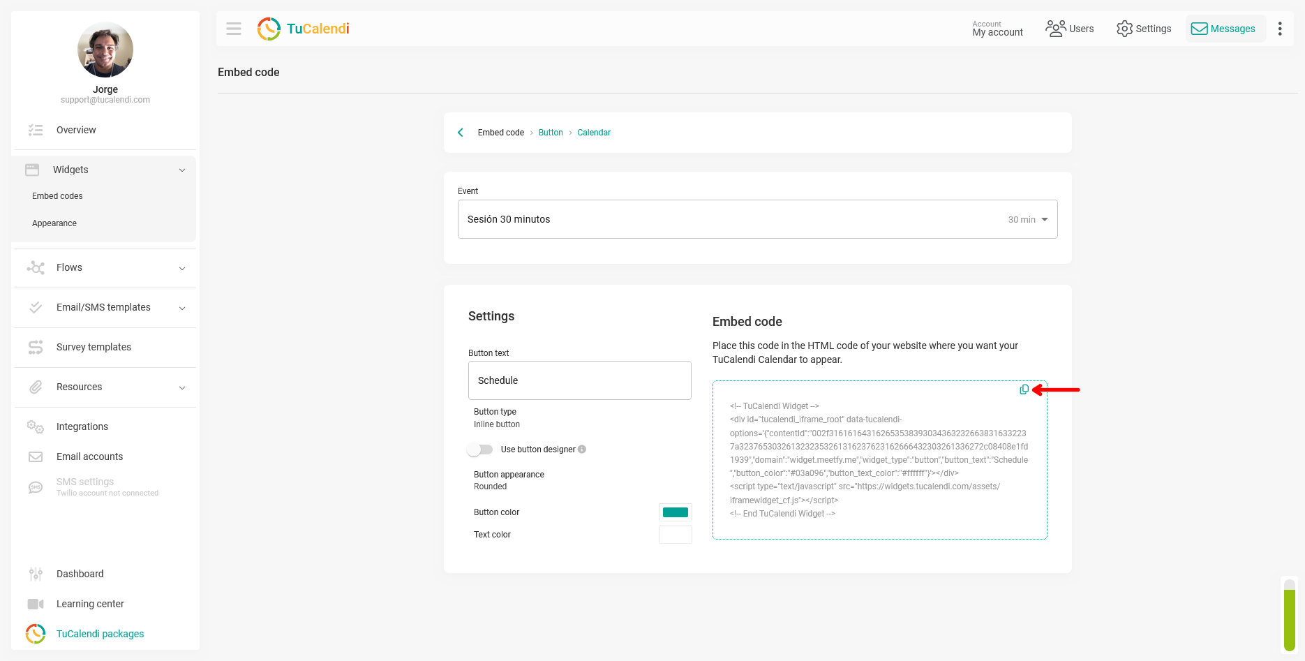 copy button embed code
