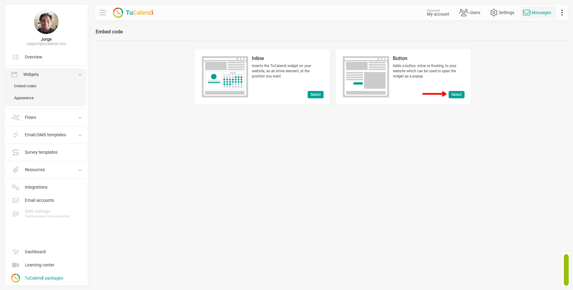 Button embed code