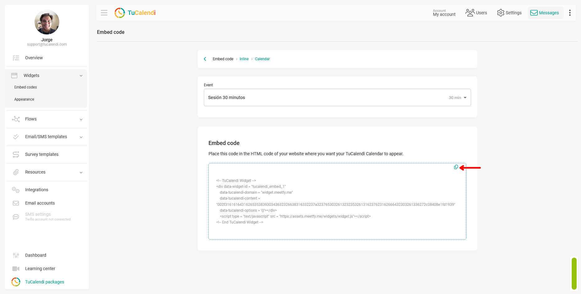 Copy embed code