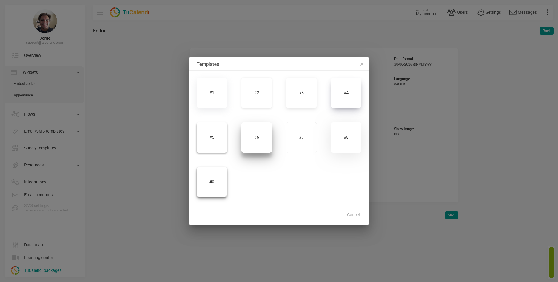 Wdiget shadow templates