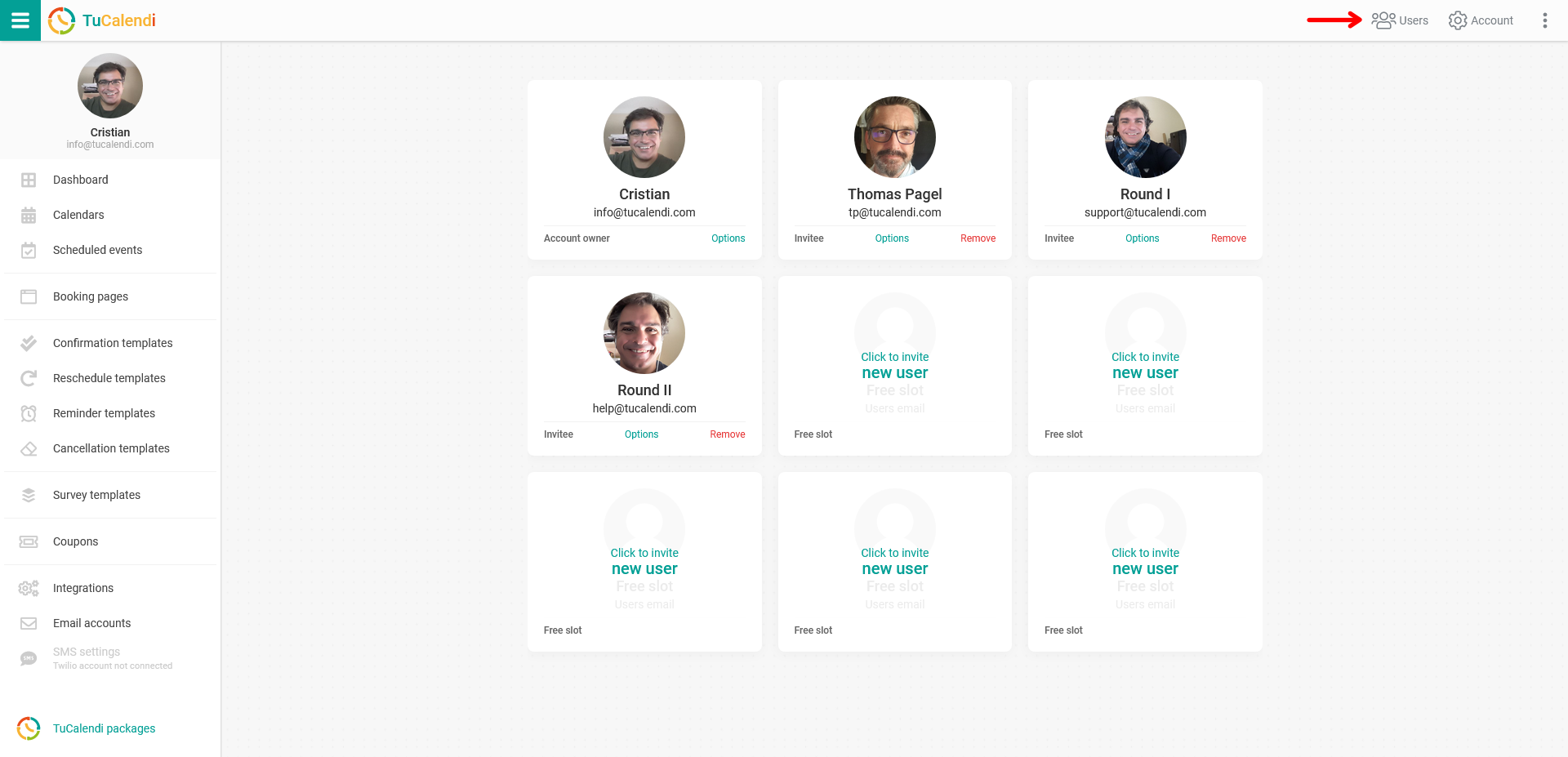 TuCalendi users