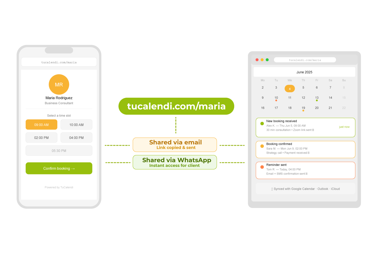 Your booking link, always ready