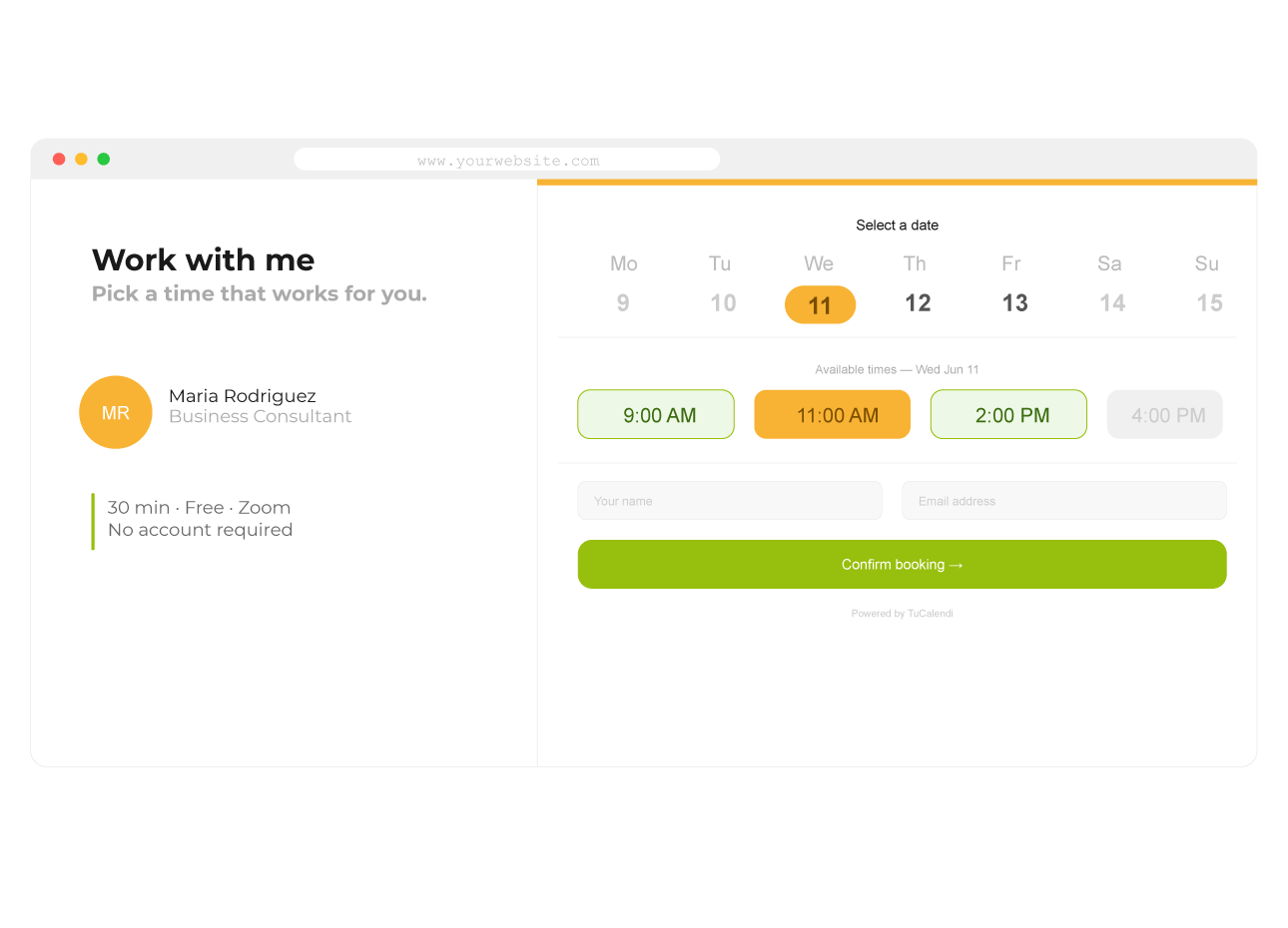 Book directly on your website
